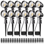 MEIKEE 7W 800LM Low Voltage Landscape Lighting, 12V 24V 2700K Warm White LED Landscape Lights IP66 Waterproof Outdoor Spot Lights for Garden Pathway Wall Tree Fence 2-Pack
