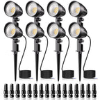 MEIKEE 7W 800LM Low Voltage Landscape Lighting, 12V 24V 2700K Warm White LED Landscape Lights IP66 Waterproof Outdoor Spot Lights for Garden Pathway Wall Tree Fence 2-Pack