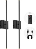 MEIKEE 2 Pack 28in Wireless Battery Wall Sconces, 10000mAh Rechargeable Remote Dimmable Wall Lights, 6 CCT 350° Rotatable Lamp for Bedroom Living Room Mirror Decor