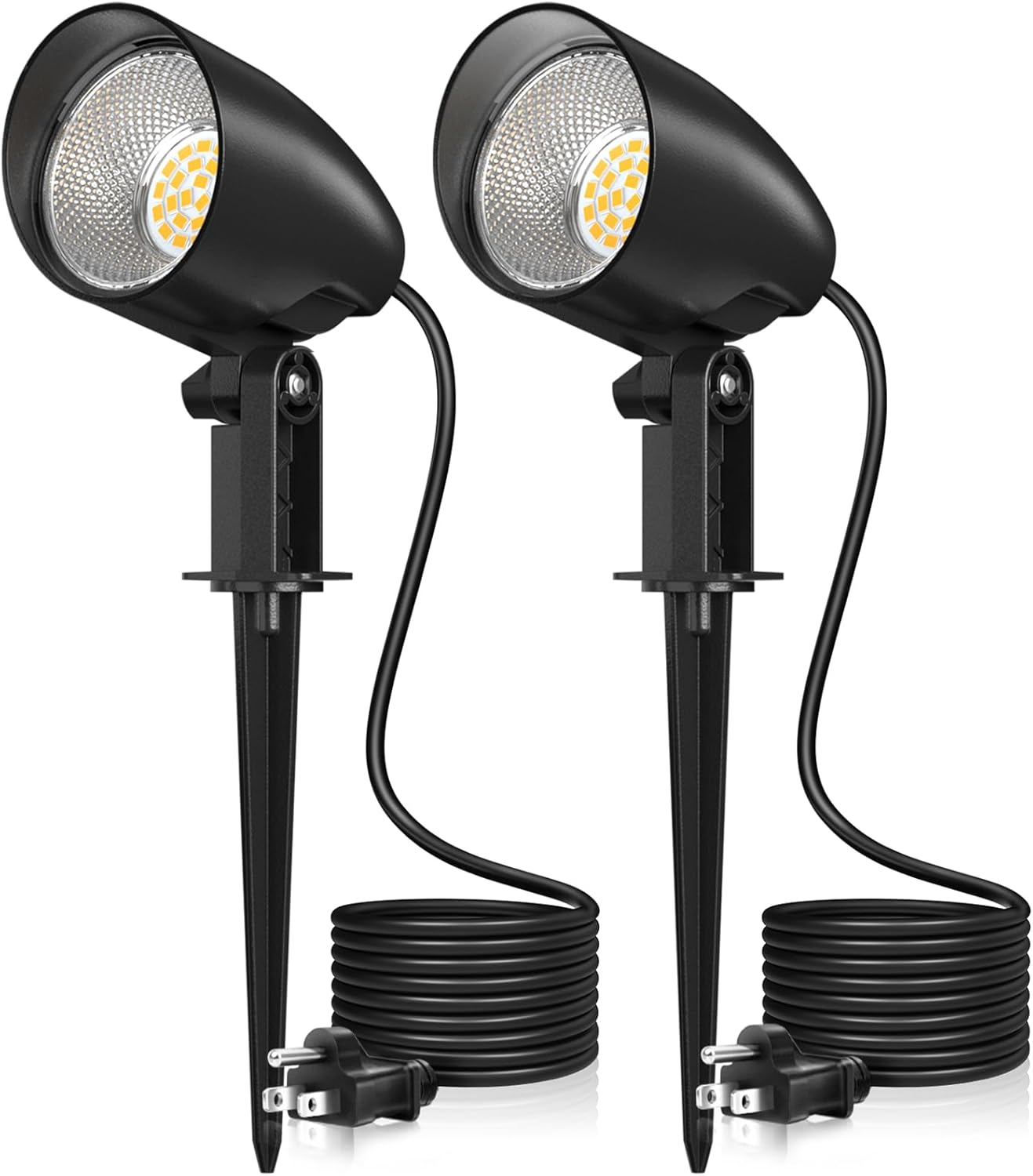 MEIKEE 20W Outdoor LED Landscape Lighting Spot Lights Outdoor 1880LM IP66 Waterproof Landscape Lights for Pathway Patio Yard Lawn Decorative 120V US 3-Plug 2 Packs