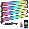 MEIKEE 42W Wall Washer Lights, RGBCW Smart APP Waterproof Outdoor LED Strip Light Bar, RGB Color Changing Dimmable DJ Stage Lighting for Christmas Halloween Birthday Party 4 Pack