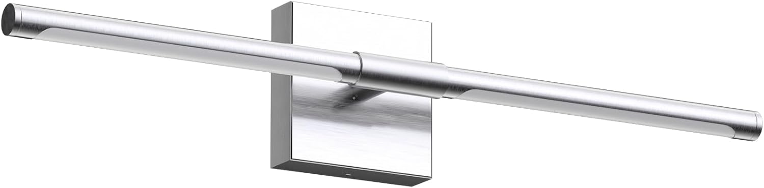 MEIKEE Modern Bathroom Vanity Light 24 Inch, Rotatable, 18W Dimmable 6CCT Led Bathroom Light Fixture Over Mirror, Nickel Bar Vanity Light for Mirror FCC Certificated