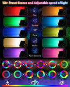 MEIKEE RGBW Solar Flood Light Outdoor, RGB Color Changing 2700K IP66 Waterproof LED Solar Powered Lights, Dimmable Timing Strobe Christmas Halloween Landscape Lighting for Patio Party Garden