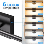 MEIKEE Modern Bathroom Vanity Light 40 inch, 22W Dimmable 6CCT Led Bathroom Light Fixture Over Mirror, Black Bar Vanity Light for Mirror FCC Certificated