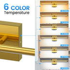 MEIKEE Modern Bathroom Vanity Light 32 inch, 20W Dimmable 6CCT Led Bathroom Light Fixture Over Mirror, Gold Bar Vanity Light for Mirror FCC Certificated, Classic Gold