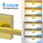 MEIKEE Modern Bathroom Vanity Light 32 inch, 20W Dimmable 6CCT Led Bathroom Light Fixture Over Mirror, Gold Bar Vanity Light for Mirror FCC Certificated, Classic Gold