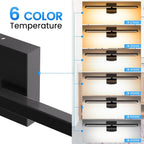 MEIKEE Modern Bathroom Vanity Light 40 inch, 22W Dimmable 6CCT Led Bathroom Light Fixture Over Mirror, Black Bar Vanity Light for Mirror FCC Certificated