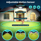 MEIKEE 100W LED Flood Lights Motion Sensor Light Outdoor, 9600lm 6500K Daylight White, IP65 Waterproof, 3 Adjustable Heads, Auto Dusk to Dawn Security Lighting for Garage, Yard, Porch, Driveway
