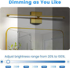 MEIKEE Modern Bathroom Vanity Light 32 inch, 20W Dimmable 6CCT Led Bathroom Light Fixture Over Mirror, Gold Bar Vanity Light for Mirror FCC Certificated, Classic Gold