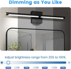 MEIKEE Modern Bathroom Vanity Light 40 inch, 22W Dimmable 6CCT Led Bathroom Light Fixture Over Mirror, Black Bar Vanity Light for Mirror FCC Certificated