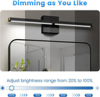 MEIKEE Modern Bathroom Vanity Light 40 inch, 22W Dimmable 6CCT Led Bathroom Light Fixture Over Mirror, Black Bar Vanity Light for Mirror FCC Certificated