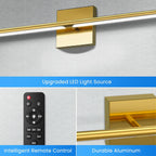 MEIKEE Modern Bathroom Vanity Light 32 inch, 20W Dimmable 6CCT Led Bathroom Light Fixture Over Mirror, Gold Bar Vanity Light for Mirror FCC Certificated, Classic Gold