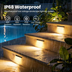 MEIKEE All-in-One Low Voltage Retaining Wall Lights Kit with Transformer, 3W 2700K Warm White Hardscape Step Lights, IP68 Waterproof Outdoor Fence Decor Lighting for Patio & Stairs
