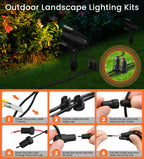 MEIKEE 7W 800LM Low Voltage Landscape Lighting, 12V 24V 2700K Warm White LED Landscape Lights IP66 Waterproof Outdoor Spot Lights for Garden Pathway Wall Tree Fence 2-Pack