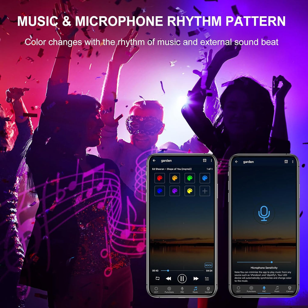 MEIKEE 42W Wall Washer Lights, RGBCW Smart APP Waterproof Outdoor LED Strip Light Bar, RGB Color Changing Dimmable DJ Stage Lighting for Christmas Halloween Birthday Party 4 Pack