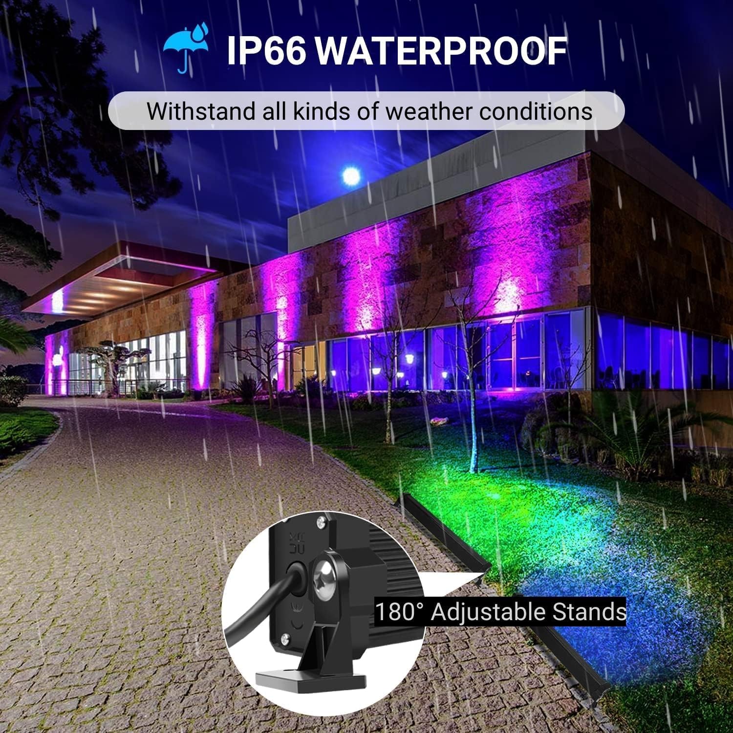 MEIKEE 42W RGBW Wall Washer Light, 3350lm, IP66 Waterproof Wash Light Bar with Remote, Color Changing Wash Flood Strip Lighting for Stage Party Wedding Christmas Decoration