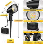 MEIKEE 20W Outdoor LED Landscape Lighting Spot Lights Outdoor 1880LM IP66 Waterproof Landscape Lights for Pathway Patio Yard Lawn Decorative 120V US 3-Plug 2 Packs