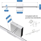 MEIKEE Modern Bathroom Vanity Light 24 Inch, Rotatable, 18W Dimmable 6CCT Led Bathroom Light Fixture Over Mirror, Nickel Bar Vanity Light for Mirror FCC Certificated