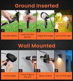 MEIKEE 7W 800LM Low Voltage Landscape Lighting, 12V 24V 2700K Warm White LED Landscape Lights IP66 Waterproof Outdoor Spot Lights for Garden Pathway Wall Tree Fence 2-Pack