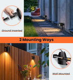 MEIKEE 12W Landscape Lighting, 120V 2700K Warm White LED Garden Lights, IP66 Waterproof Outdoor Landscape Spot Lights with US Plug for Wall Tree Fence Yard Path (2 Pack)