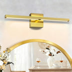 MEIKEE Modern Bathroom Vanity Light 32 inch, 20W Dimmable 6CCT Led Bathroom Light Fixture Over Mirror, Gold Bar Vanity Light for Mirror FCC Certificated, Classic Gold