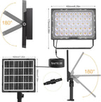 MEIKEE RGBW Solar Flood Light Outdoor, RGB Color Changing 2700K IP66 Waterproof LED Solar Powered Lights, Dimmable Timing Strobe Christmas Halloween Landscape Lighting for Patio Party Garden
